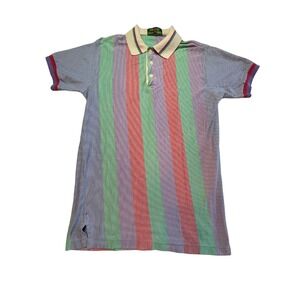 Vintage 90s Colours by Alexander Julian Polo Multicolor Striped Streetwear Retro